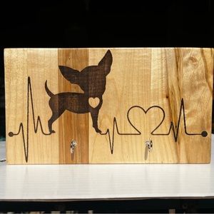 Handmade solid maple wood Chihuahua wall hanging